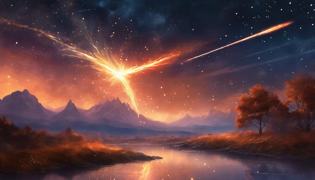 fiery streaks of meteorites