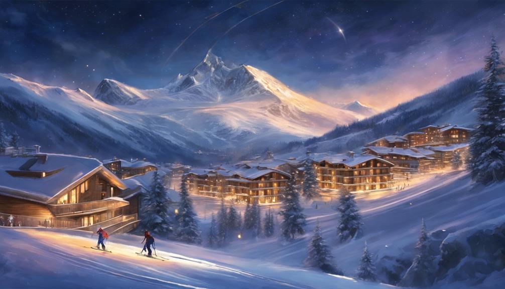 skiing under the stars