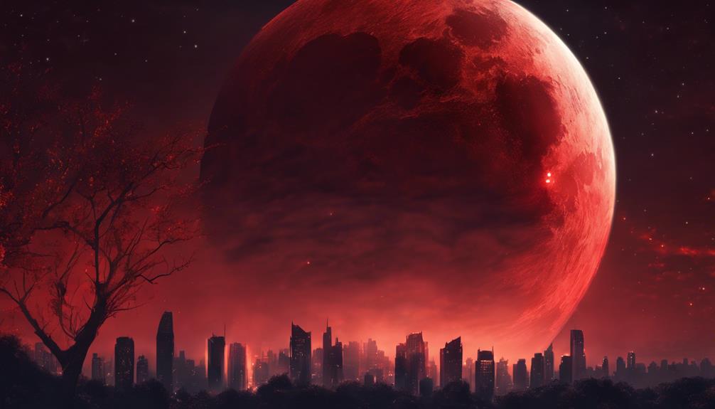 spectacular blood moon display