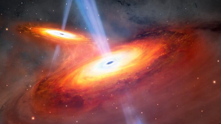 Quasar Luminoso in Arrivo: La Fusione di Galassie Antiche!