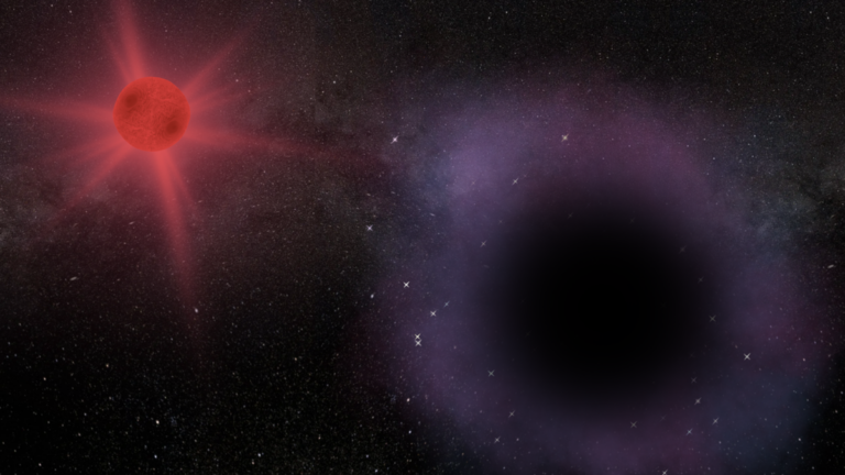 Un misterioso buco nero 'mancante' si nasconde in un sistema binario con una stella gigante rossa!