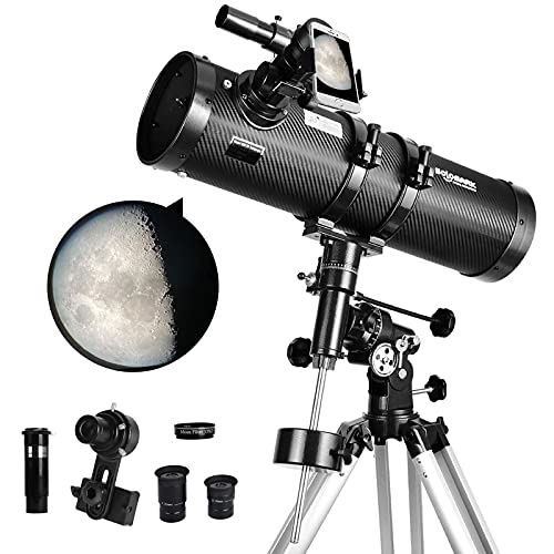 Recensione Telescopio Riflettore Newtoniano 130EQ: ideale per adulti, con adattatore smartphone e filtro luna, perfetto per l’astronomia!