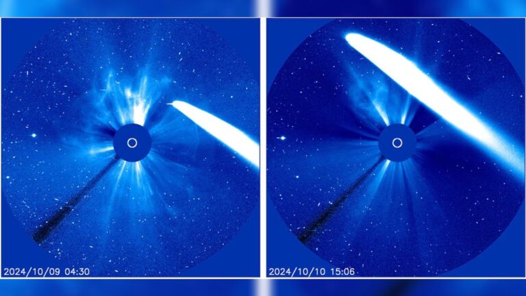 Incredibile! La cometa Tsuchinshan-ATLAS lascia dietro di sé una scia di polvere brillante vicino al sole (foto)