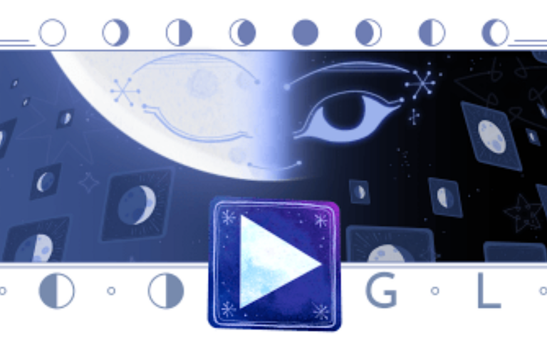 Google Doodle Lunare e Gioco di Carte Celebrano la Luna del Quarto Finale di Ottobre!