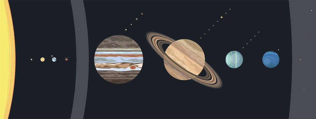 Dimensione dei pianeti in scala