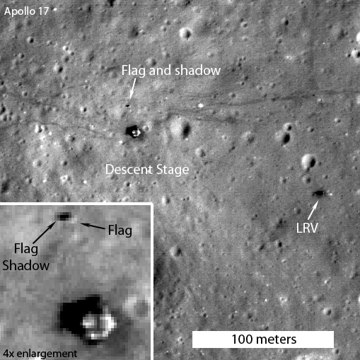 Bandiera sulla Luna - Sito di atterraggio dell'Apollo 17